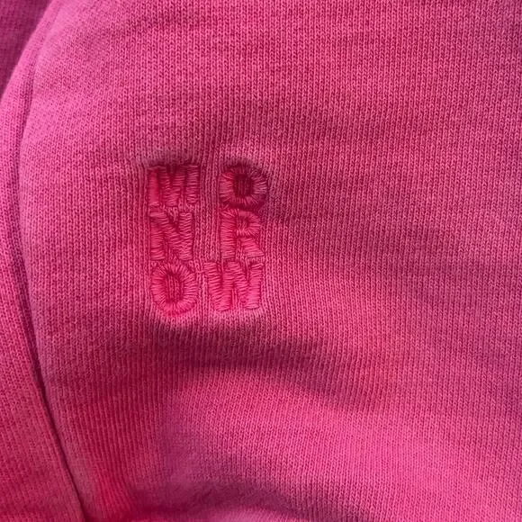 Monrow Women’s Size S Raglan Sweatshirt 100% Organic Cotton Pink - Picture 5 of 8